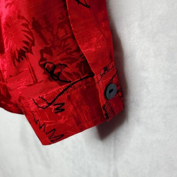 Chico's Linen Silk Blend Button Down Shirt Size 10 - Picture 9 of 10